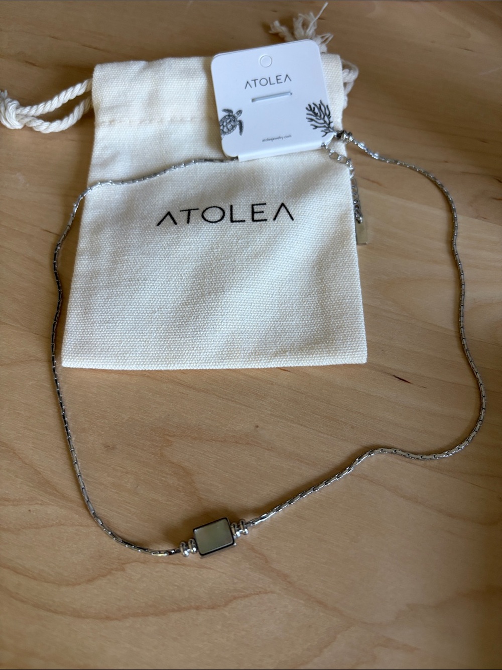 Silver Square Mother-of-Pearl Necklace